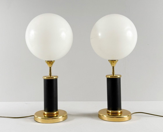 Image 1 of Set di 2 lampade da tavolo in stile Art Déco di Josef Busche, anni '80.