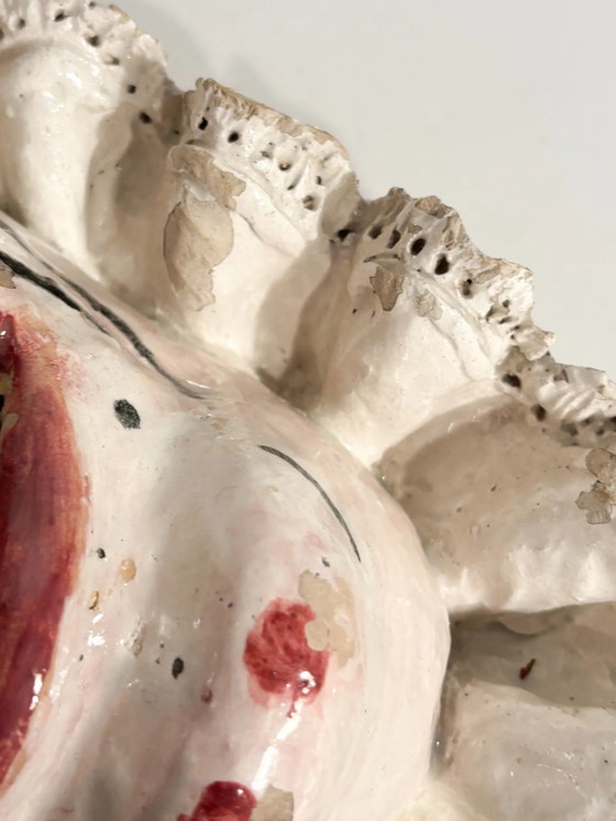 Grottaglie keramische wandplank uit de late 19e eeuw met masker – Decoratieve objecten, Ceramic (photo 7 of 10)