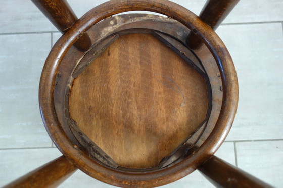 Image 1 of Children's high stool in curved wood, 1890s