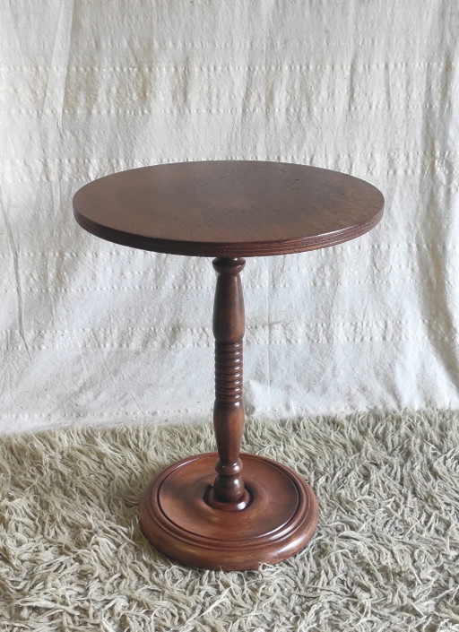 Guéridon Art-déco en bois massif - mid. XXeme
