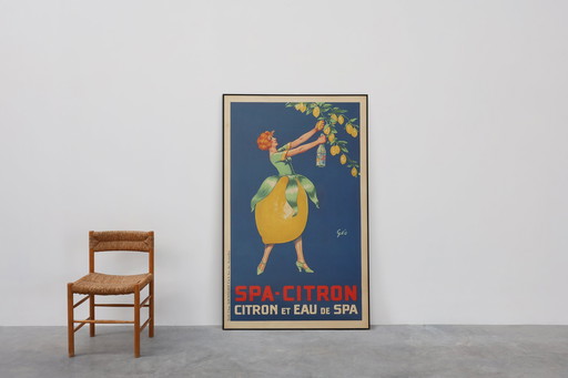 Large famous rare Art Deco affiche by Geo for Spa, Belgium 1920s