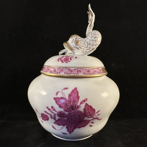 Herend Roze Gemberpot Met Karper