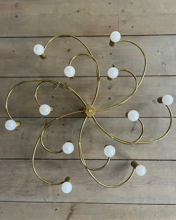Image 1 of Gold metal Sputnik ceiling lamp by Cosack Leuchten