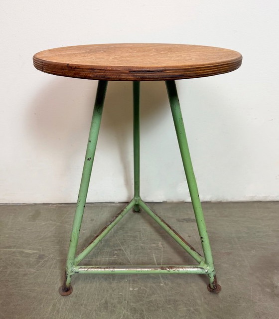 Image 1 of Sgabello da officina industriale verde, anni '60