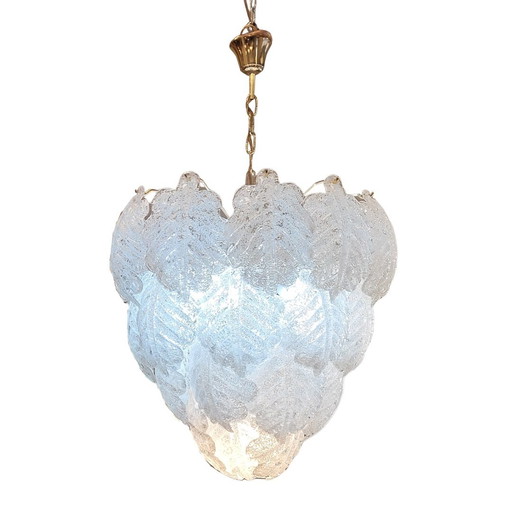 Lámpara de Techo / Chandelier, Mazzega, Cristal de Murano y Metal, 60’-70’s – Italia