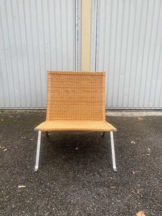 Image 1 of Set di 8 poltrone Pk22 di Poul Kjaerholm, firmate Fritz Hansen