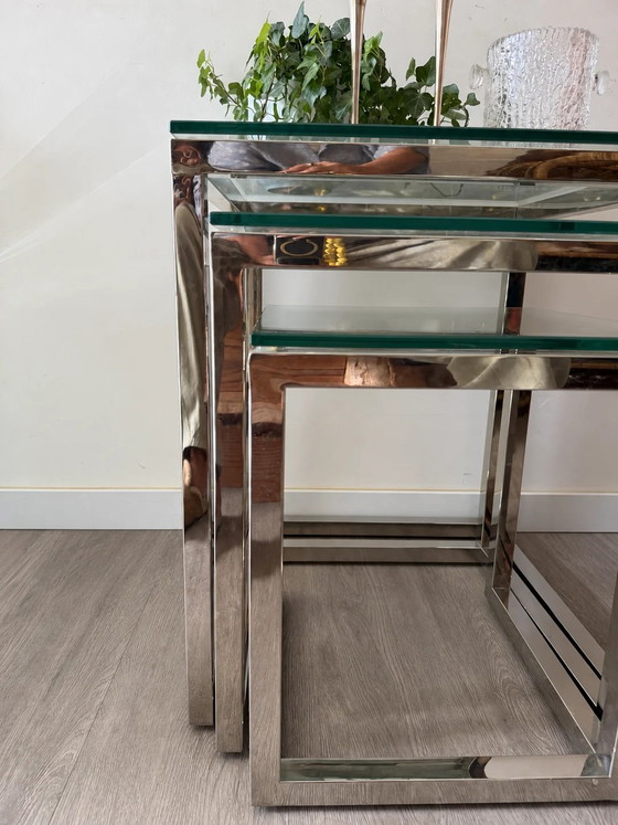 Chrome Mimi set mid-century Scandinavisch design bijzettafels – Salontafels, Metal, Scandinavian (photo 6 of 8)