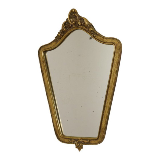 Kleine Franse Kuifspiegel Bladgoud Verguld Barok Stijl – Glass (photo 21 of 26)
