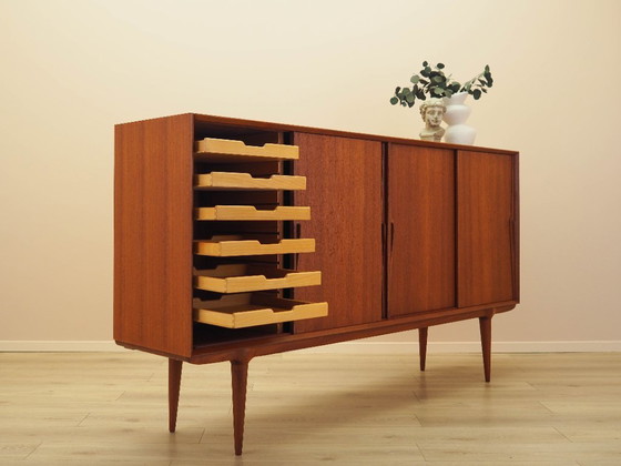 Image 1 of Teak-Highboard, dänisches Design, 1970er Jahre, Hersteller: Omann Jun