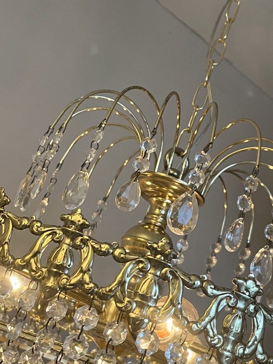 Image 1 of Xl vintage crystal pocket chandelier chandelier pendants