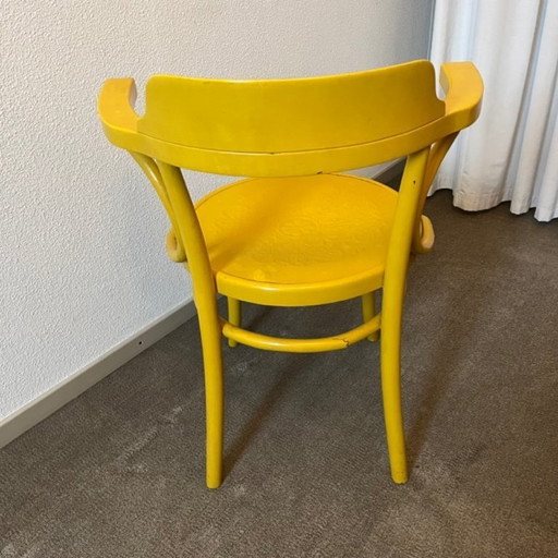 1x yellow Chair 233 from Thonet