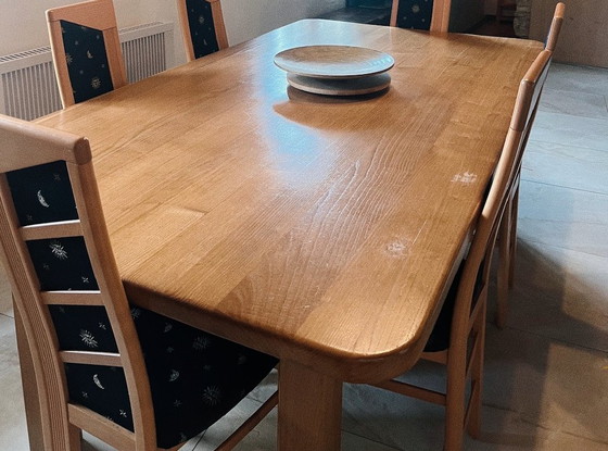 Exceptional dining table in solid chestnut wood, 220x110 cm – Tischler Handwerk Sonderanfertigung Unikat (photo 7 of 7)