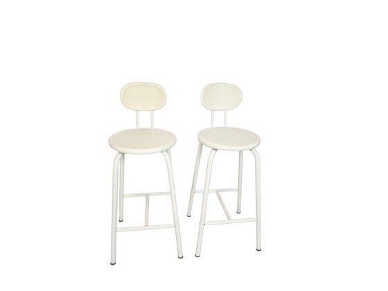 Image 1 of Ikea - metallo - plastica ABS - 2 x sgabelli da bar - firmati - Italia - anni '80