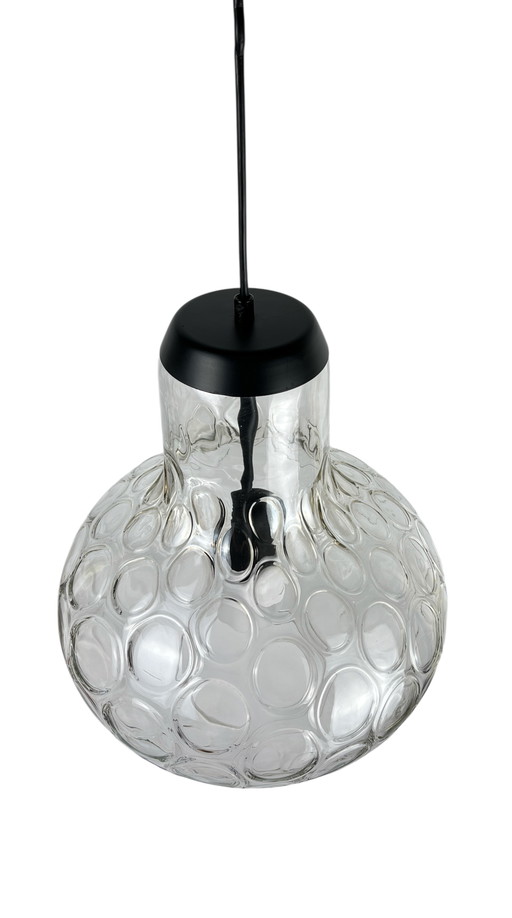 Design hanging lamp vintage glass mid-century space age 1970s