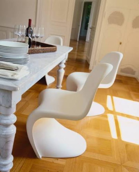 4x Vitra Panton Chair, white plastic, Dining chairs, Design (photo 4 of 5)