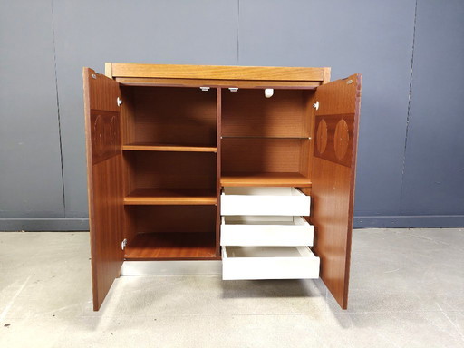 Brown brutalist bar cabinet 1970s