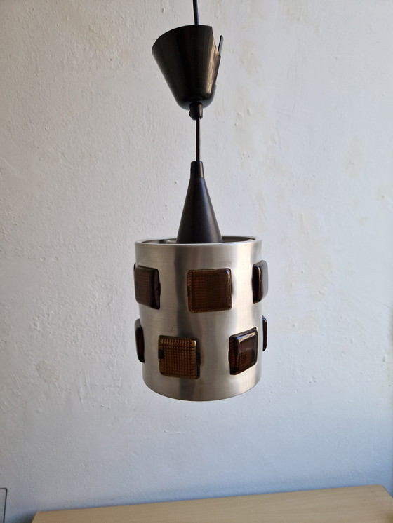 Image 1 of Vintage Vitrika Hanglamp Met Prisms Design Sfeervol