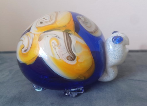 Tartaruga di vetro, opera d'arte in vetro stile Murano, decorativa