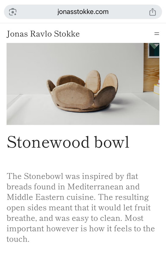 Image 1 of Umbra Shift Stonewood Bowl - design Jonas Ravlo Stokke