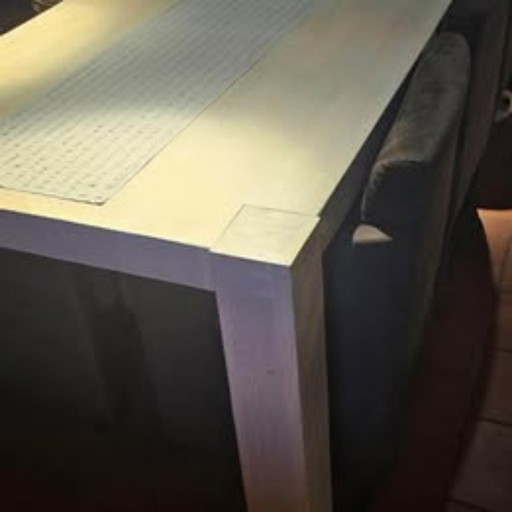 Dining room table with 6 chairs on wheels