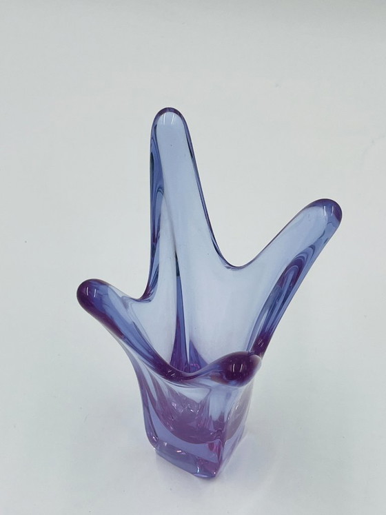 Image 1 of Vintage Murano Crystal Finger Vase, Parma