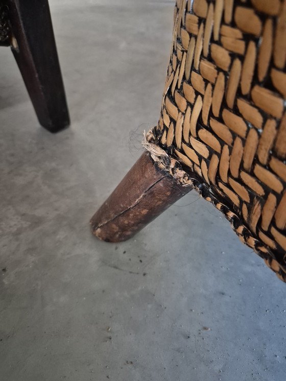 Image 1 of 4 vintage art deco colonial style armchairs