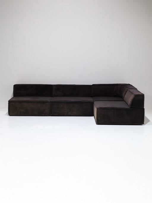 Sofá modular COR Trio, sofá horizontal marrón de los años 70