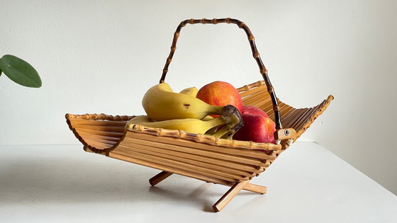 Image 1 of Hout en bamboe VINTAGE CHIC FOLDING TABLE BASKET