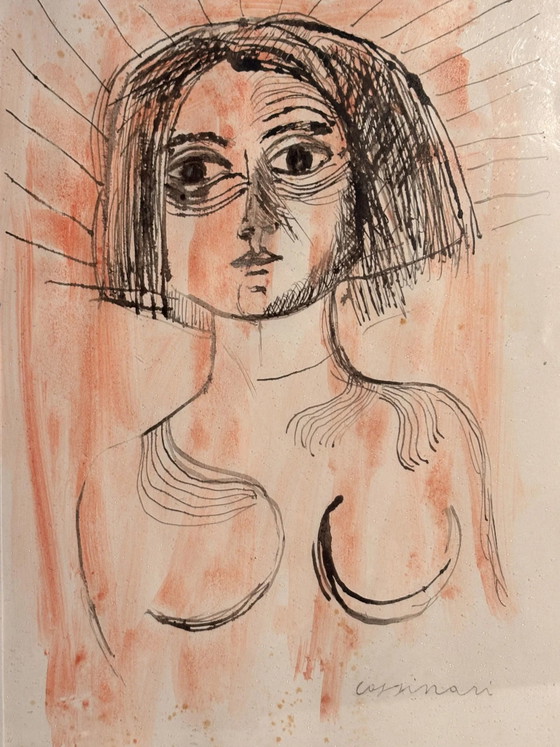 Ink and Watercolor Drawing on Paper by Bruno Cassinari, 1967 – Paintings & Drawings (photo 2 of 8)