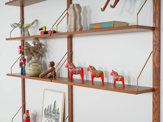 Image 1 of Modulaire wandkast van teakhout, Deens design, jaren 60, gemaakt in Denemarken.