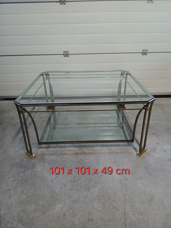 Image 1 of Vintage glass coffee table