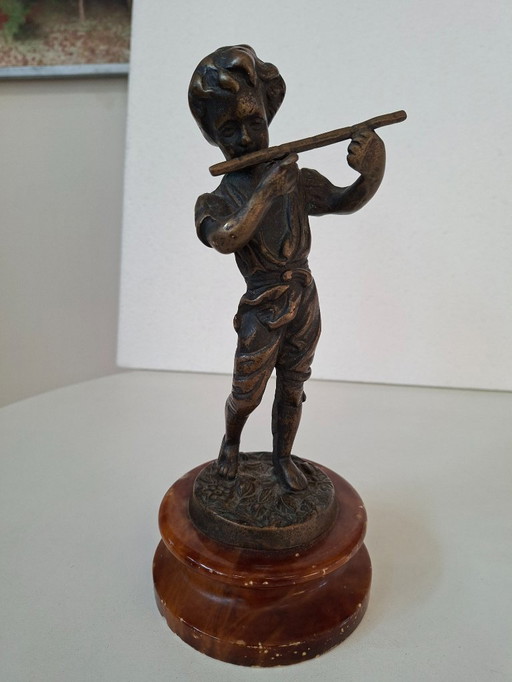 Scultura in Bronzo "Il Giovane Pifferaio"