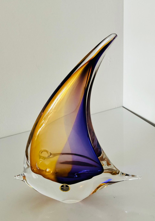 Oggetto in vetro "PESCE" di Artcristal Bohemia.