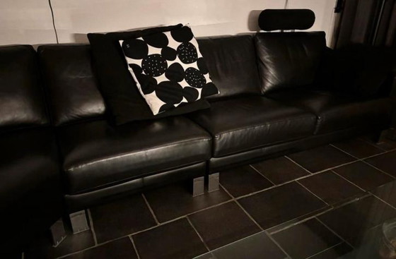 Image 1 of LEOLUX LEDER-ECKSCHRANK SCHWARZ