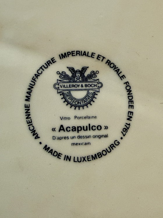 Image 1 of 4 fantastici piatti da fonduta vintage Villeroy & Boch "Acapulco" 1970