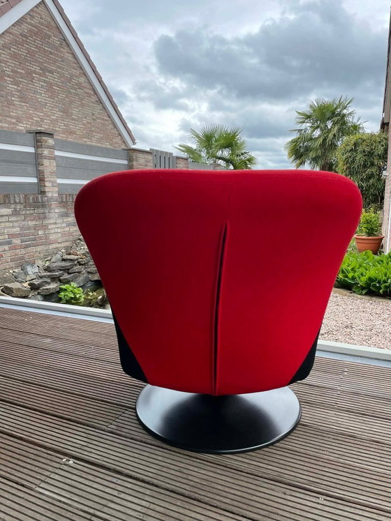 Pierre Paulin stijl fauteuil Rood/zwart – Textile (photo 3 of 5)