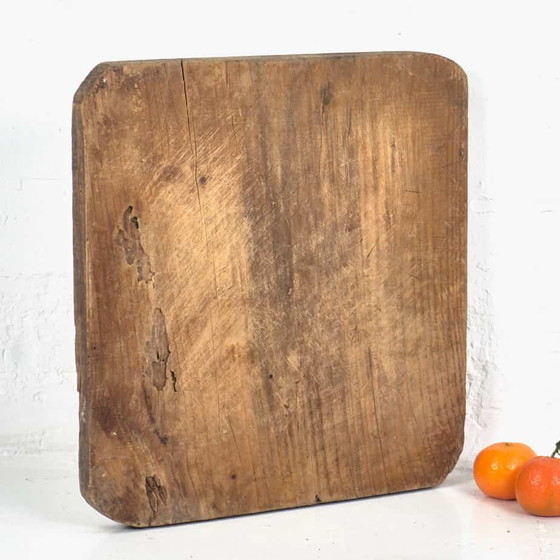 Antieke vierkante snijplank (ca. 1920) #1, Keukenaccessoires, Hout, Bruin, Rustic (foto 11 van 11)