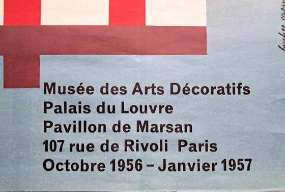 Image 1 of Originele poster voor de 1e Triënnale voor Hedendaagse Franse Kunst, Musée des Arts Décoratifs, Parijs, 1956.