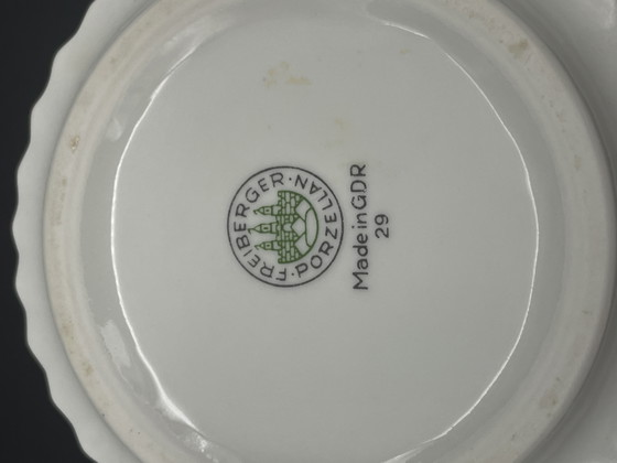 Freiberger Porzellan Stem Vase Made in GDR White Gold – 21.5 cm – Porcelain (photo 5 of 5)
