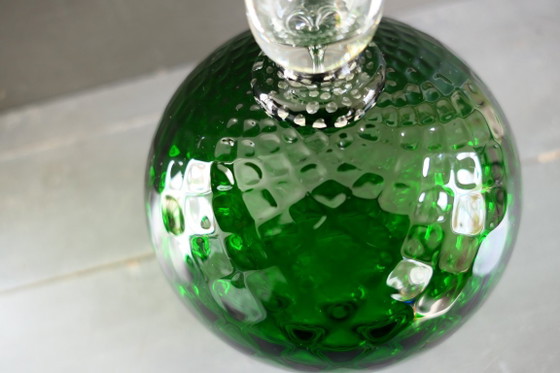 Vintage Empoli Optically Blown Glass Vase Green (photo 7 of 7)