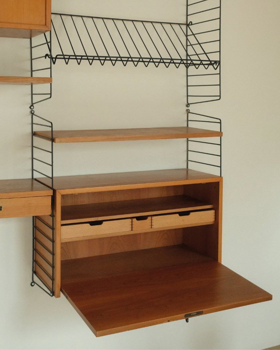 Image 1 of Système d'étagères murales vintage, armoire murale, support mural