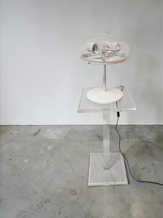 Image 1 of 1 van 2 Designer Acryl Glazen Lamp Kolom Bijzettafel Lamp Tafelmeubel Glanzend