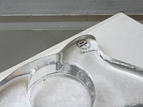Image 1 of Glasi Hergiswil Kerzenhalter aus massivem Glas, Schweiz, 1960er–1970er Jahre