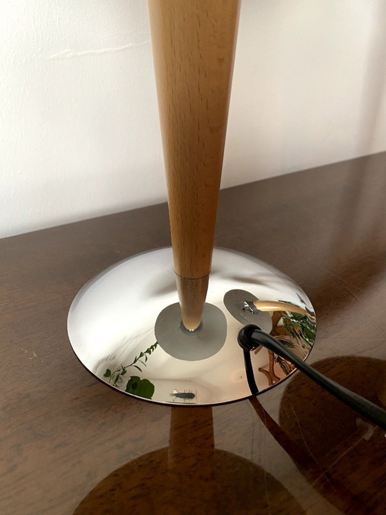 Image 1 of 2x Mid - Century Massive Chrome Mushroom Table Lamp Desk Lamp