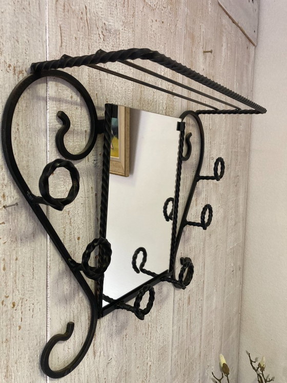 Image 1 of Wrought iron wall-mounted coat rack