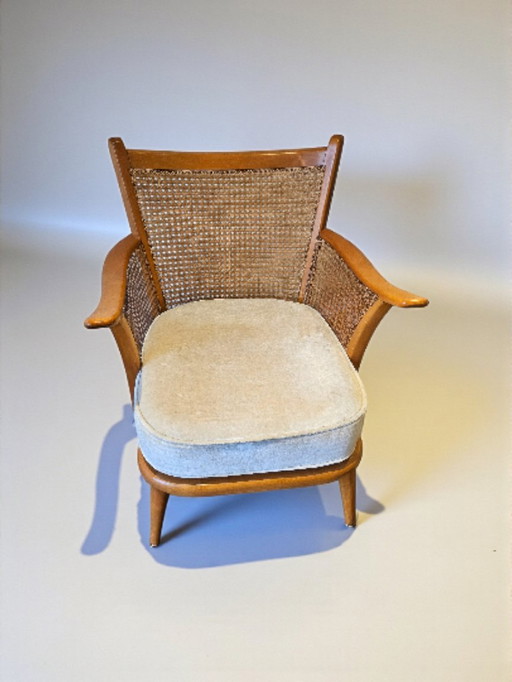 Loungefauteuil uit het midden van de 20e eeuw, vlechtwerk, Paul Boman, 1940, Finland
