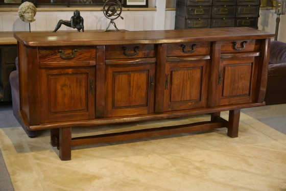Credenza brutalista in olmo di Aranjou anni '50 – Armadi contenitori, Legno, Metallo (photo 12 of 12)