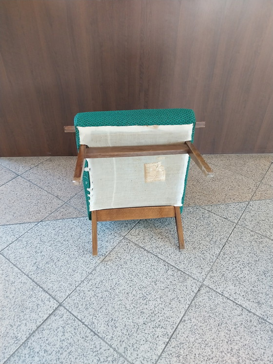 Image 1 of 1 x Satz 2 Tschechische Sessel aus grünem Stoff 1960er Jahre