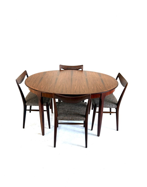 Vintage Rosewood Extendable Dining Table ‘60s – Kondor Möbel-Perfektion, Metal (photo 7 of 15)