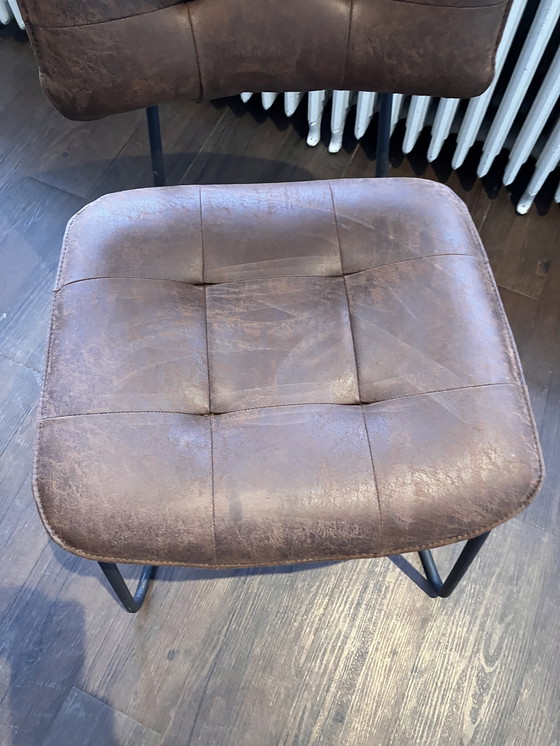 Image 1 of Chaise de salle à manger moderne marron